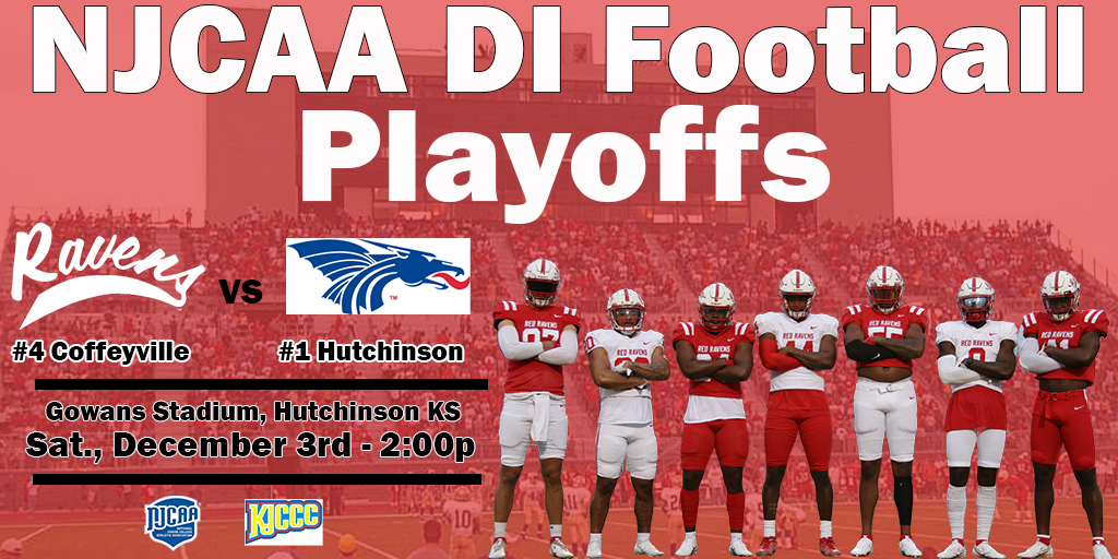 #4 Red Ravens vs #1 Hutchinson NJCAA Playoff Set for Dec. 3rd