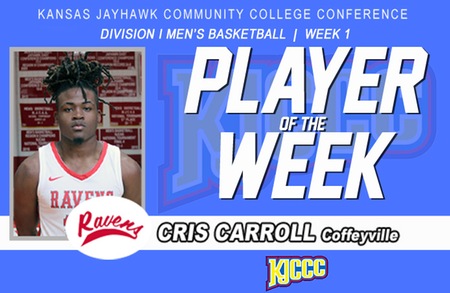 Carroll Earns KJCCC Week #1 Player of the Week Honor