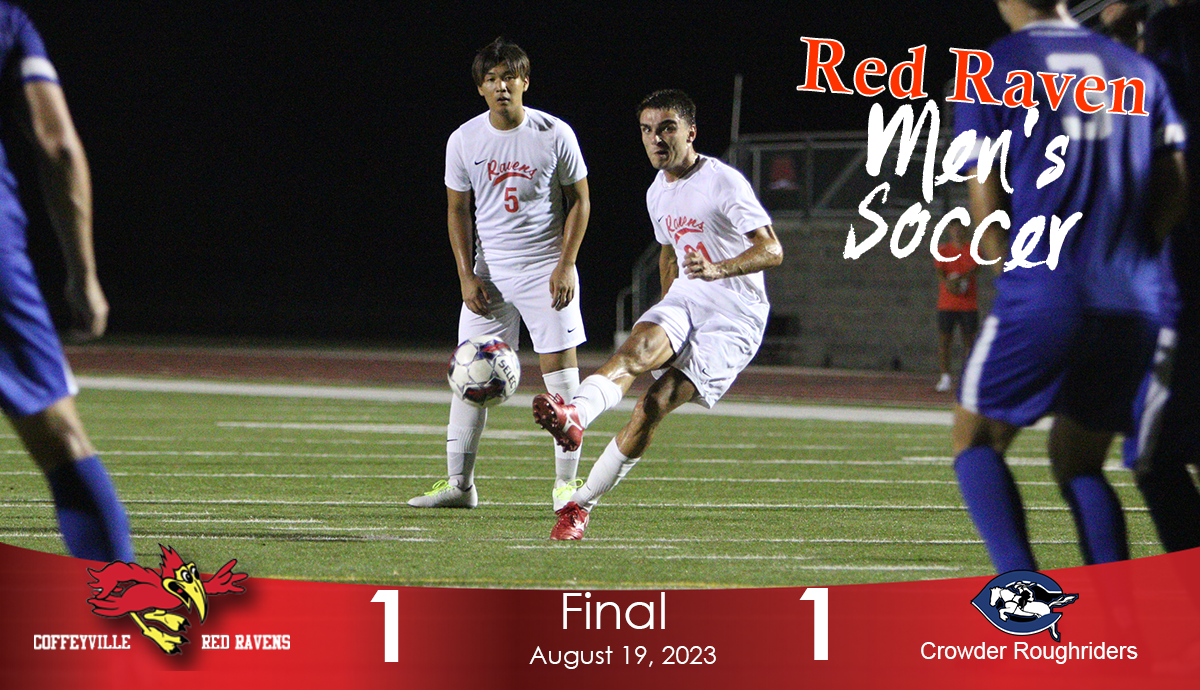 Red Raven Men's Soccer and Crowder Roughriders Play to a 1-1 Tie