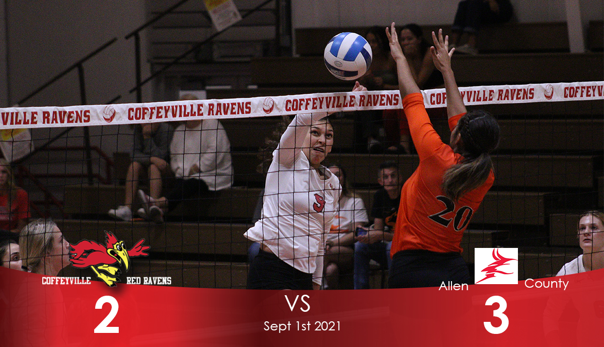 Red Raven Volleyball Suffers a Close 3-2 KJCCC Defeat at Allen County