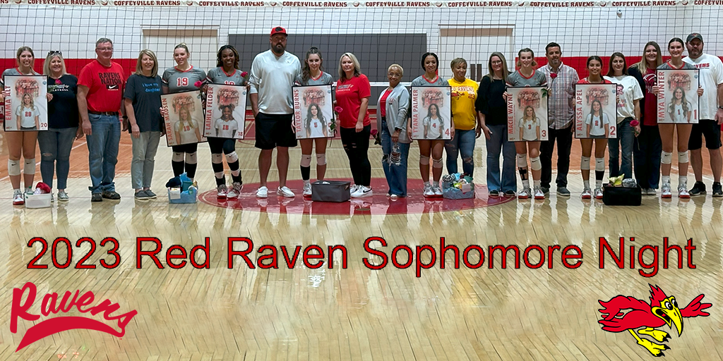 Red Ravens Fired Up on Sophomore Night, Sweep Hesston 3-0