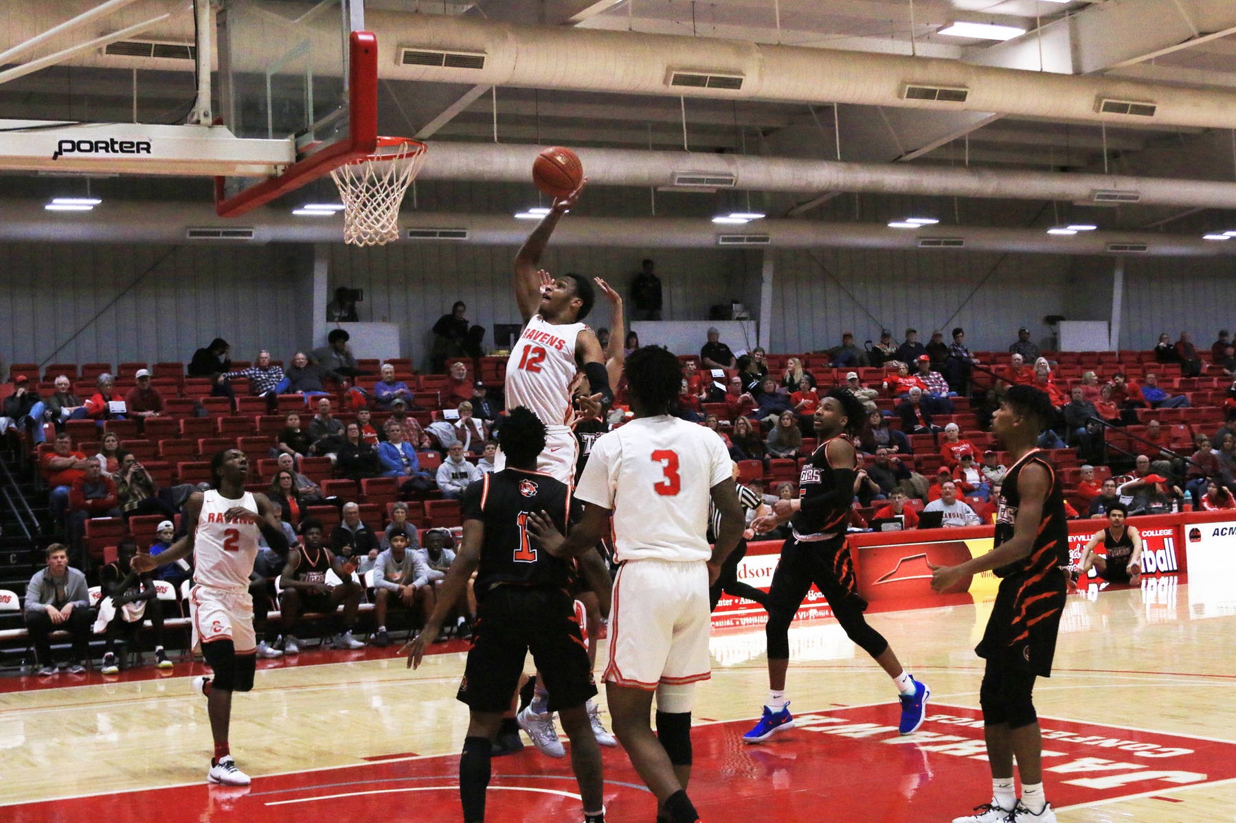Red Raven Men's Basketball Suffers Home Loss to #6 Ranked Cowley Tigers, 96-91