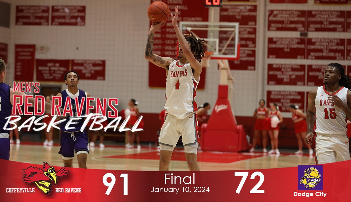 Red Ravens Place Five in Double Figures in a 91-72 Victory at Dodge City