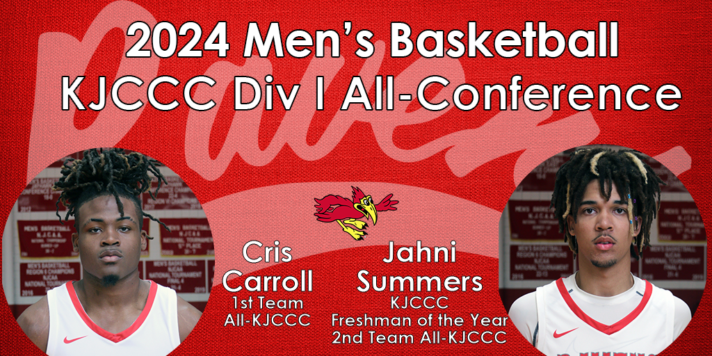 Red Raven Men's Basketball Place Carroll & Summers on KJCCC All-Conference Teams, Summers Named KJCCC Freshman of the Year