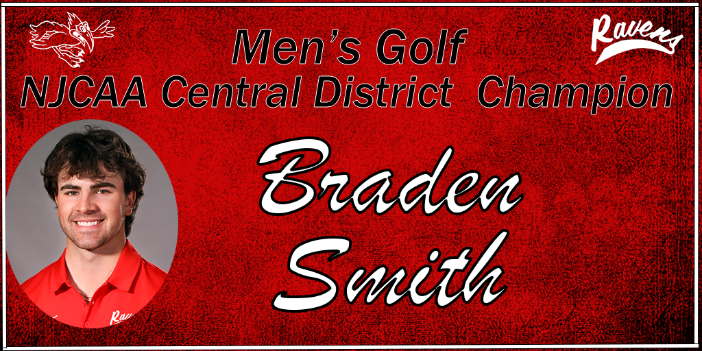 Red Raven Braden Smith Wins NJCAA Central District Individual Men's Golf Championship