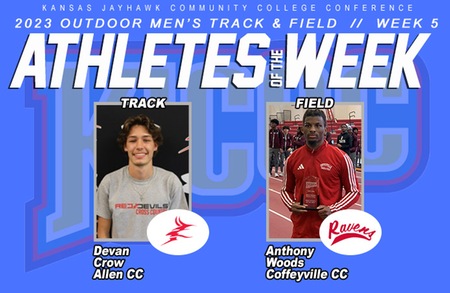 Red Raven Trackster Anthony Woods Earns KJCCC Field Athlete of the Week Honor