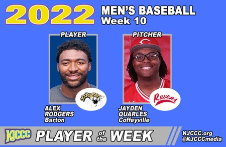 Red Raven Reliever Jayden Quarles Earns KJCCC Pitcher of the Week Honor