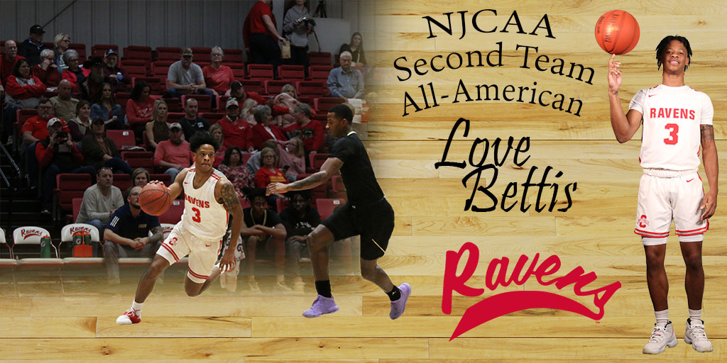 Red Raven Love Bettis Earns NJCAA Men's Basketball All-American Honor