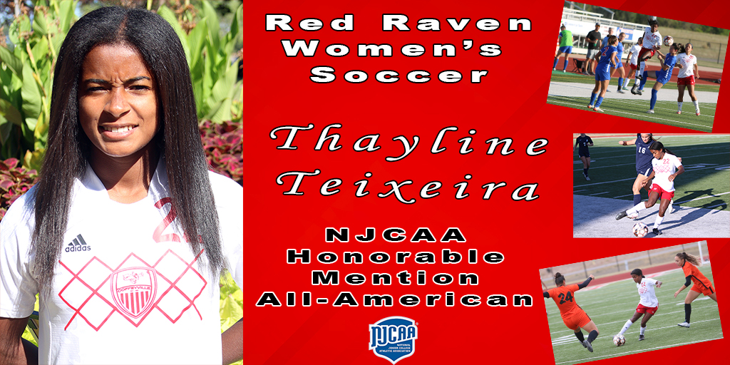 Red Raven Women's Soccer Player Thayline Teixeira Earns NJCAA All-American Honor