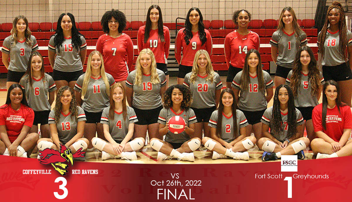 Red Raven Volleyball Earns Home Playoff Spot with 3-1 Defeat of Fort Scott