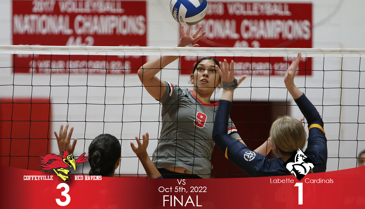 Red Ravens Overcome 1st Set Loss to Defeat the Labette Cardinals 3-1